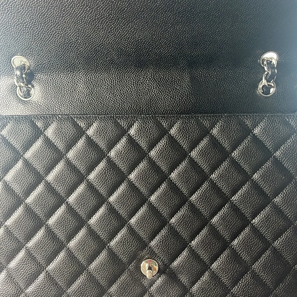 Chanel caviar quilted single flap maxi